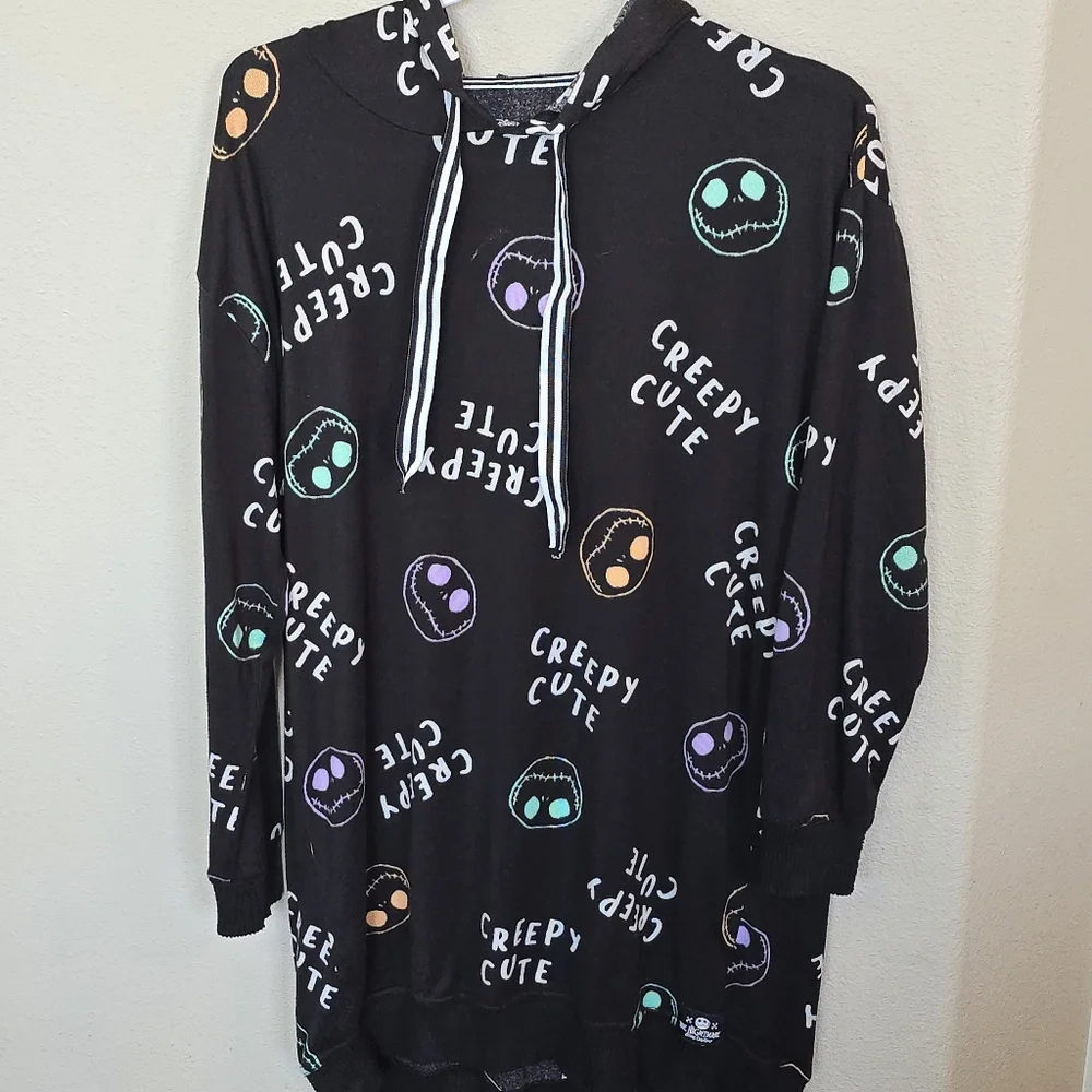Disney the Nightmare Before Christmas  Hooded Sleepwear Nightgown  Kids M 8/10 - Picture 11 of 12
